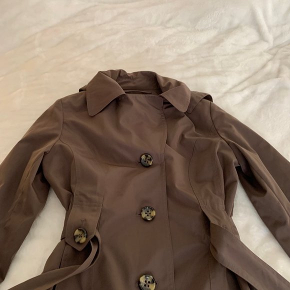 London Fog Brown Trench Coat with Detachable Hood Size S - Picture 3 of 16